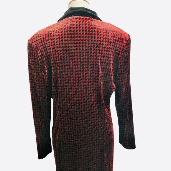 Coldwater Creek Velvet Duster Houndstooth Maxi Coat - Picture 5 of 9